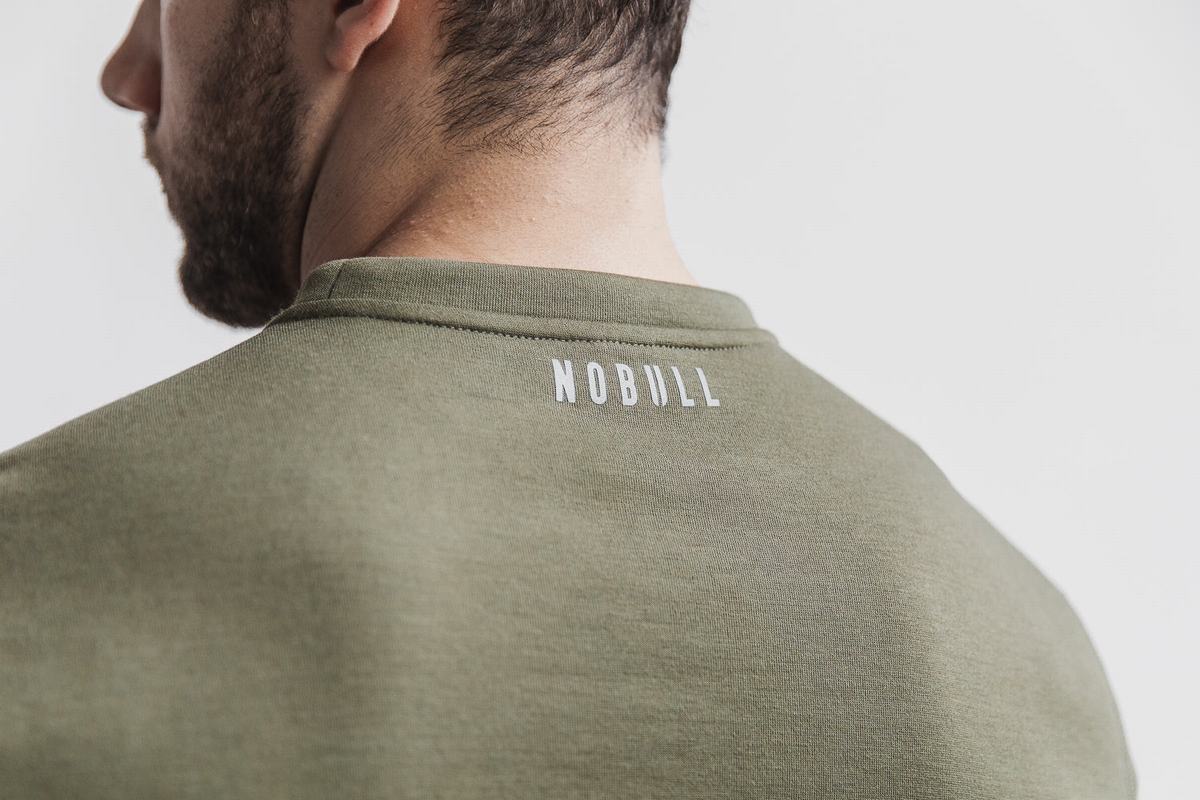 Nobull Crossfit® Crew Men's Sweatshirts Green | Australia (RZ6928)